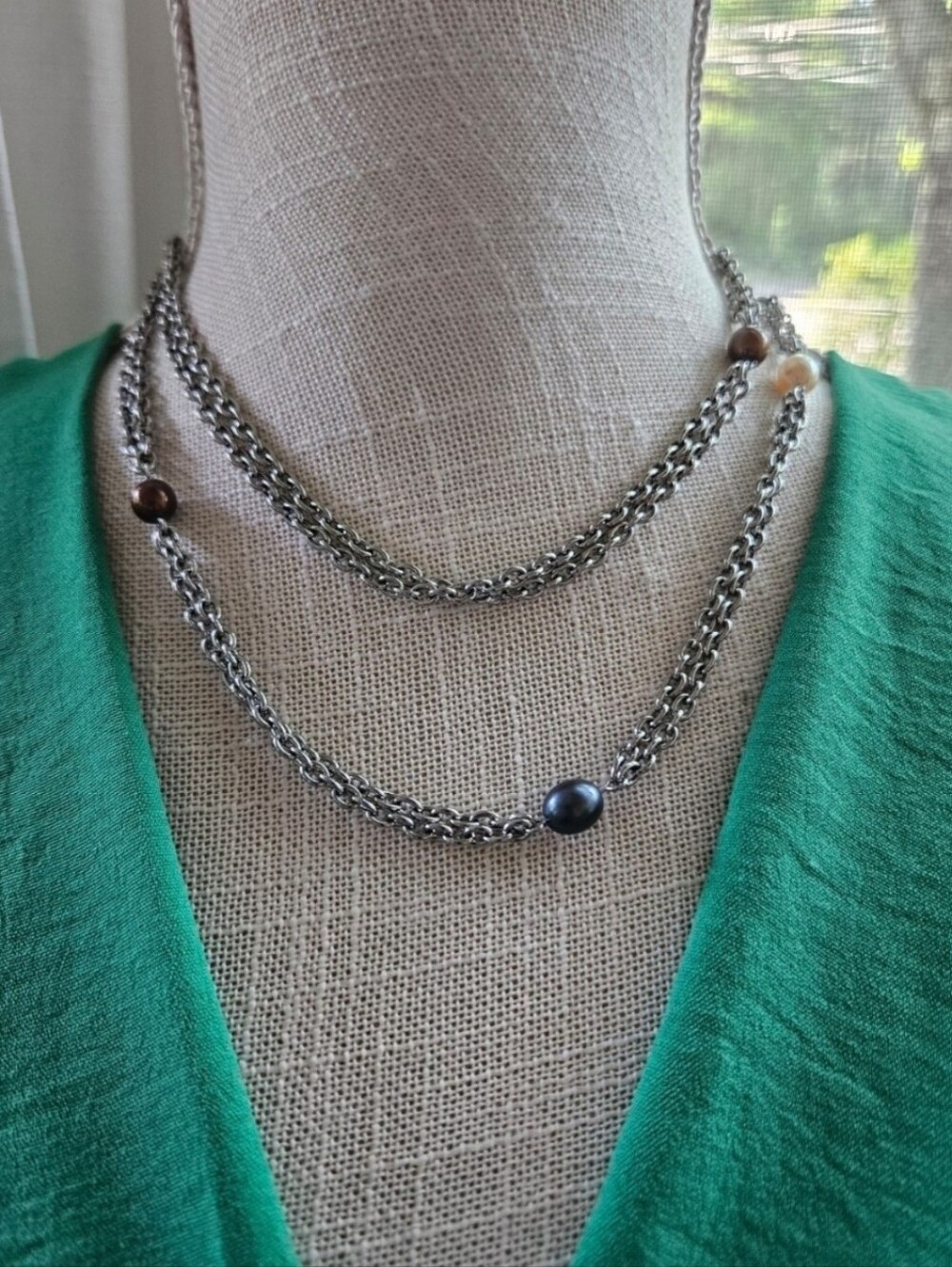 Vintage Milor Silver and Pearl Necklace